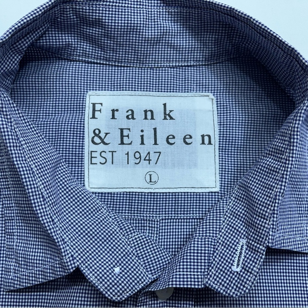 Frank & Eileen Paul Button Up Shirt Mens Size Large Long Sleeve Blue Checked USA - Picture 5 of 13